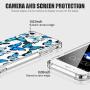 LUHOURI iPhone SE 2020 Case,iPhone 8 Case,iPhone 7 Case with Screen Protector,Clear with Floral Flower for Girls Women,Protective Phone Case for iPhone 7 /iPhone 8/ iPhone SE2 Blue Butterflies