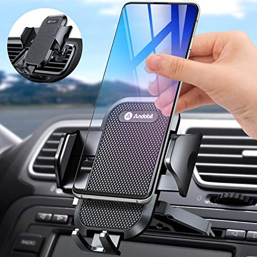 Andobil Car Phone Mount Easy Clamp, Ultimate Hands-Free CD Slot & Air Vent Cell Phone Holder for Car CD Player Compatible for iPhone SE/11 Pro Max Xs/XR/X/8/7 Plus Samsung Galaxy Note 20/S20+/S10