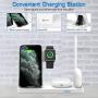 WAITIEE Updated Version,Wireless Charger 5 in 1,Qi Wireless Charging Station for Apple Watch Series 5/4/3/2/1& AirPods3/2/1 & Pencil & iPhone 11/11 Pro Max/XR/XS Max/Xs/X/8/8P (White)