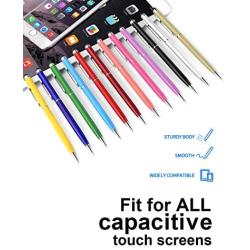 innhom Stylus Pens Stylus Pen for Touch Screens iPad iPhone Tablets Samsung Kindle and Black Ink Ballpoint Pens-2 in 1 Stylists Pens 12 Pack