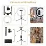QI-EU Ring Light with Tripod Stand & Phone Holder, 10.2" Selfie Ring Light for Live Stream/YouTube/Photography, Desk Makeup Ring Light 3 Colors & 10 Brightness Level Compatible with iPhone/Android QI-EU Ring Light with Tripod Stand & Phone Holder, 10.2" Selfie Ring Light for Live Stream/YouTube/Photography, Desk Makeup Ring Light 3 Colors & 10 Brightness Level Compatible with iPhone/Android
