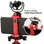 Ulanzi ST-03 Metal CNC Made Adapter Mobile Phone Holder Cold Shoe Mount,Cell Phone Tripod Holder Clip Adapter and Arca-Style Quick Release Plate for 4.3in to 7in Screen Smartphone (Red)