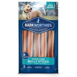 Barkworthies Odor-Free Bully Sticks - Healthy Dog Chews - Protein-Packed, Highly Digestible, All-Natural Rawhide Alternative Dog Treats - Promotes Dental Health