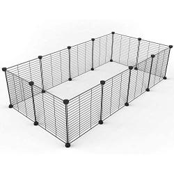 Tespo Pet Playpen, Small Animal Cage Indoor Portable Metal Wire yd Fence for Small Animals, Guinea Pigs, Rabbits Kennel Crate Fence Tent 15 X 12 inch