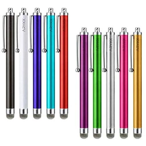 Stylus Pen, ARYKX 10 Pack of Fiber Mesh Tip Stylus for Touchscreen Devices Universal Precision Stylus Pen for iPhone, iPad, Kindle, Apple iPad Air 1 & 2, iPad 3, iPad Pro, Tablet, Smartphones
