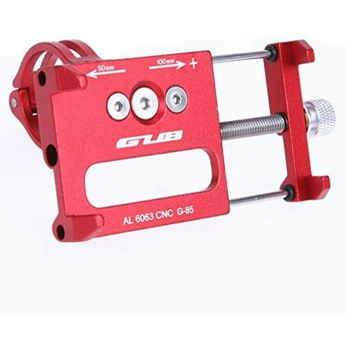 GUB Bicycle & Motorcycle Phone Mount, Aluminum Alloy Universal Bike Handlebar Phone Mount Holder Adjustable Compatible with iPhone X XR Xs 7s 8 Plus,Compatible with SamsungS9/S8/Note5/4 (red)