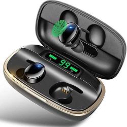 DuoTen Wireless Earbuds, IPX7 Waterproof Earbuds Bluetooth 5.0 Headphones 150 Hours Playtime, TWS Stereo Sound Wireless Earphones with 3000mAh Charging Case LCD Display CVC8.0