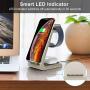 Quezqa Wireless Charging Stand – 3 in 1 Fast Wireless Charger – Qi Charging Station Dock Compatible with AirPods Pro Apple Watch Series 5 4 3 2 iPhone 11 Pro Max Xs X Xr 8(with QC 3.0 Adapter)