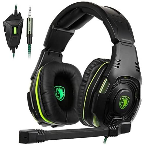 SADES SA-938 Multi-Platform Gaming Headset with Mic 3.5MM Jack in-LINE Volume Control Over-Ear Headphones for New PC/PS4/Smartphones