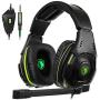 SADES SA-938 Multi-Platform Gaming Headset with Mic 3.5MM Jack in-LINE Volume Control Over-Ear Headphones for New PC/PS4/Smartphones