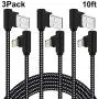90 Degree Lightning Cable 10FT 3 Pack Right Angle iPhone Charger Cable Extra Long Nylon Braided iPhone Cord for iPhone/iPad (10 feet, Black White) 90 Degree Lightning Cable 10FT 3 Pack Right Angle iPhone Charger Cable Extra Long Nylon Braided iPhone Cord for iPhone/iPad (10 feet, Black White)