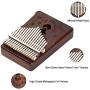 Kalimba 17 Keys Thumb Piano,Study Instruction and Tune Hammer,Portable Mbira Finger Piano Gifts for Kids and Adults Beginners (Brown)