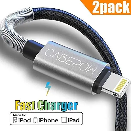 [3ft Apple MFi Certified] Lightning Cable, 2Pack 3 Foot iPhone Charger Cable, Cabepow Fast Charging Cord for iPhone 11/11 Pro /11 Pro Max/XS/XS Max/XR/X/8/8 Plus/7/7 Plus/6/6 Plus/5/SE