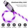 LED Phone Charger Cable - 6.5ft Light Up Visible Flowing Charger Charging Cord Compatible with 11 Pro Max XS XR X 8 7 6S 6 Plus 5S 5 (Purple)