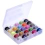 Outus Prewound Thread Bobbins with Bobbin Box for Brother/Babylock/Janome/Elna/Singer, Assorted Colors, 50 Pieces