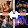 BONZERCN LED Selfie Ring Light with Stand and Phone Holder, Foldable Makeup Light 3 Color Modes, USB Powered LED Selfie Light Ring for iPhone and Android,TIKTok Light Mobile Stand.
