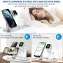 MITERV Wireless Charger, 3 in 1 Qi-Certified Fast Charging Dock Station for iPhone 11/11 Pro Max/XR/XS/X/8/8P Nightstand Mode for Apple Watch Series 5/4/3/2/1 Airpods Pro/2/1 Sliver