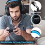 Kootop Stereo Gaming Headset for Xbox one,PS4 PC, Noise Cancelling Over Ear Headphones with Mic,Soft Earmuffs,Bass Surround,LED Light,for Laptop Tablet Phone(Black&Blue)