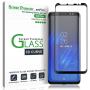 amFilm Glass Screen Protector for Samsung Galaxy S8 Plus, 3D Curved Tempered Glass, Dot Matrix with Easy Installation Tray, Case Friendly (Black)
