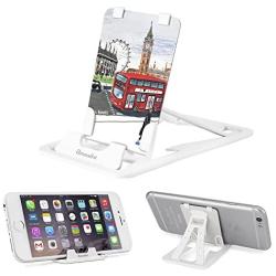 Slim-Pro Stand by Amusent-Ultra Slim Portable Phone Stand, Kickstand, Pocket Size-Foldable, Adjustable, Multi-Angle, Compatible w/iPhone, Smartphones & Tablets (London)