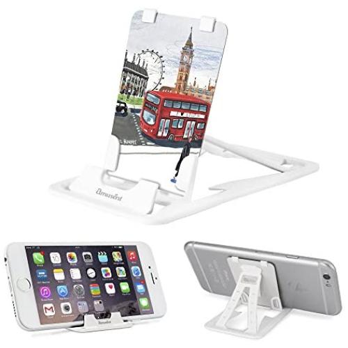 Slim-Pro Stand by Amusent-Ultra Slim Portable Phone Stand, Kickstand, Pocket Size-Foldable, Adjustable, Multi-Angle, Compatible w/iPhone, Smartphones & Tablets (London)