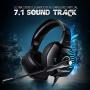 ONIKUMA II Gaming Headset for PS4, Xbox One, PC, Nintendo Switch, Over-Ear Noise Cancelling Headphones with Soft Memory Earmuffs, 7.1 Surround Sound, Volume/Mic Control, LED Light for Laptop Mac