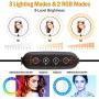 HAUEA Selfie Ring Light with Tripod Stand 10”LED Ring Light with 25 RGB Modes Dimmable Led Camera Ring Light with Two Remote Control & Phone Holder Circle Light for Live Stream/Makeup/YouTube Video