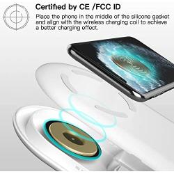 PZOZ 2 in 1 10W Wireless Charger Station Dock with Apple Watch Charging Stand for Series 5/4/3/2, Compatible for iPhone AirPods Pro Accessories Office Travel (Not Included Apple Watch Charger) (White)