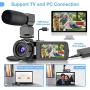 Video Camera 2.7K Camcorder Ultra HD 36MP Vlogging Camera for YouTube IR Night Vision 3.0" LCD Touch Screen 16X Digital Zoom Camera Recorder with Microphone Handheld Stabilizer Remote Control