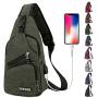 Peicees Travel Gym Bike Sling Bag Shoulder Backpack Daypack w/USB Charging Port
