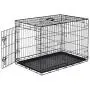 AmazonBasics Single-Door & Double-Door Folding Metal Dog or Pet Crate Kennel with Tray