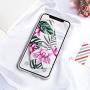 SUBESKING iPhone X Case / Xs Case,Cute Slim Fit Soft TPU White Floral and Green Leaves Pattern Protective Phone Cover for Women Girls (Pink Flowers)