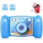 Victure Kids Camera Digital Rechargeable Selfie Action Camera 1080P HD 12MP with 2 Inch LCD Display and Shockproof Handles for Girls Boys Toys Gifts