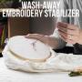 Wash Away Water Soluble Stabilizer for Embroidery (10&quotx30 Yards) Fits 5x7 Hoops, Wash-Away Stabilizer Topping for Embroidery Machine & Hand Sewing, Nylon Spun Wash Away Stabilizer