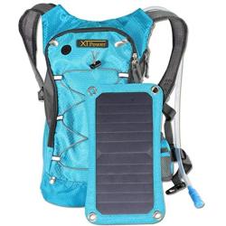 XTPower Xplorer Hiker 8 Turquoise | 7 Watt Removable Panel | 1.8 Liter Hydration Pouch/Bladder Backpack | Charges smartphones, tablets, GPS and other USB devices