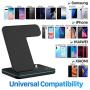 Wireless Charging Station, 3 in 1 Qi Charger for Apple Watch 1 2 3 4 5/Airpods, Wireless Charger for iPhone 11/11 Pro/11 Pro Max/XS Max/XS XR Plus Samsung S10 S9 S8 S7 and Qi-Certified Phones