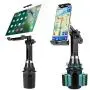 LUXMO Cup Holder Phone Mount & Tablet Holder for Car, 2-in-1 Car Cradles with Adjustable Neck Extended Cup Holder for Cell Phone iPhone, Samsung, Google & iPad Air/Mini, Galaxy Tab Under 12.9”Tablet.