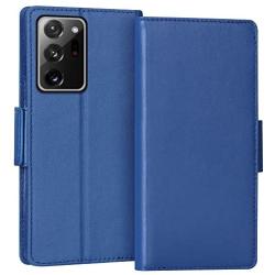 FYY Case for Samsung Galaxy Note 20 Ultra 6.9", Luxury [Cowhide Genuine Leather][RFID Blocking] Wallet Case, Flip Folio Case with Kickstand Function and Card Slots for Galaxy Note 20 Ultra 6.9" Navy
