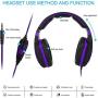 Wired Over Ear Stereo Gaming Headset Headband Headphones with Mic 50mm HiFi Speakers Noise Reduction for PC/ MAC/ PS4/ PSP/ Playstation Vita/ 3DS/ Switch/ Mobile Phones/ Tablets