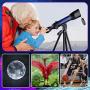 HUTACT Telescope for Kid HD 70X Refractor Telescopes for Astronomy Adjustable Tripod, Phone Adapter, Moon Map, Moon Filter,Compass