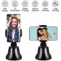 Portable Smart Selfie Stick,360°Rotation Auto Face Object Tracking Intelligent Shooting Camera Phone Mount, Countdown Video Vlog Shooting Smartphone Holder for All iPhone and Android Phone (Black)