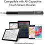 MEKO(TM) (2 Pcs)[2 in 1 Precision Series] Disc Stylus/Styli Bundle with 4 Replaceable Disc Tips, 2 Replaceable Fiber Tips for All Touch Screen Devices - (Black/Gold)