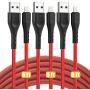 Lightning Cable 6ft, 3 Pack 6 feet iPhone Charger Cord, 6 Foot CyvenSmart Long Nylon Braided Charging Cord Compatible with iPhone 11 /Xs/XS Max/XR/X / 8/8 Plus / 7/7 Plus, and More