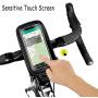 zwq Bicycle Phone Holder, Waterproof Cycle Cell Phone Mount, Handlebar Phone Bag with Touch Screen, Bicycle Storage Bag, Bicycle Bag Compatible for iPhone Samsung Smart Phone up to 6.5. (Black)