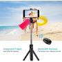 Phone Tripod, VINSIC Selfie Stick Tripod with Bluetooth Remote for iPhone, Cellphone Tripod for iPhone 11/11PRO/X/Max/8/7/6, Galaxy S8 S9 Plus Note 8, Huawei Android Phone and Camera