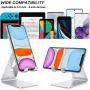 OMOTON Desktop Cell Phone Stand [Updated Solid Version], Advanced 4mm Thickness Aluminum Stand Holder for Switch, Mobile Phone, iPhone 11 Pro Xs Max Xr, Silver