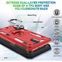 Galaxy J7 2018/J7 Aero/J7 Top/J7 Crown/J7 Aura/J7 Refine/J7 Eon Case with Tempered Glass Screen Protector [2Pack], Jshru Military Grade Ring Car Mount Kickstand Phone Case For Samsung J7 Star Star Red