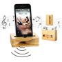 Cell Phone Stand, Fanshu Desktop Mobile Phone Holder Amplifier, Universal Portable Wood Cellphone Dock on Desk Bamboo Bed Stand Mount Cradle for Phone 5 6s 7s 8s Plus X XS Android Type C Smartphone
