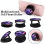 Multi-Functional Galaxy Pattern Cell Phone Finger Foldable Expanding Stand Holder Kickstand Hand Grip Car Mount Hooks Widely Compatible with Almost All Phones/Cases