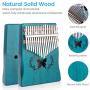 ELE ELEOPTION Kalimba 17 Keys Thumb Piano with Mahogany body builts-in Storage Canvas Bag, Tuning Hammer and Study Instruction 9 pieces-Professional Gift for Music Lovers Kids Beginners - Butterfly